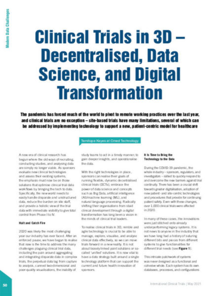 Clinical Trials in 3D – DCT, Data Science and Digital Transformation